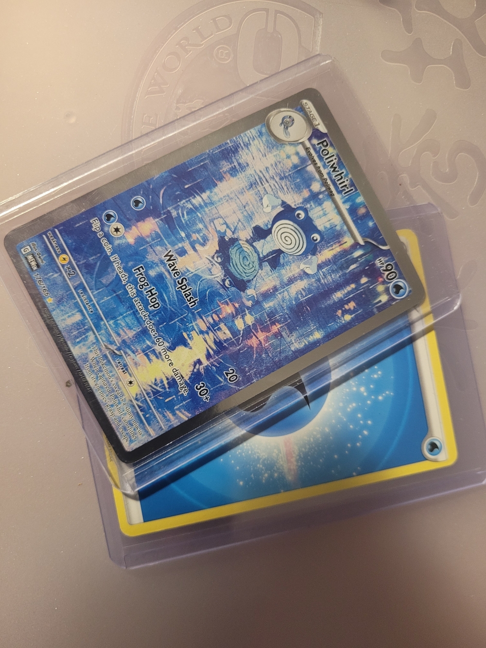 Pokemon Poliwhirl Blue Holographic Trading Card